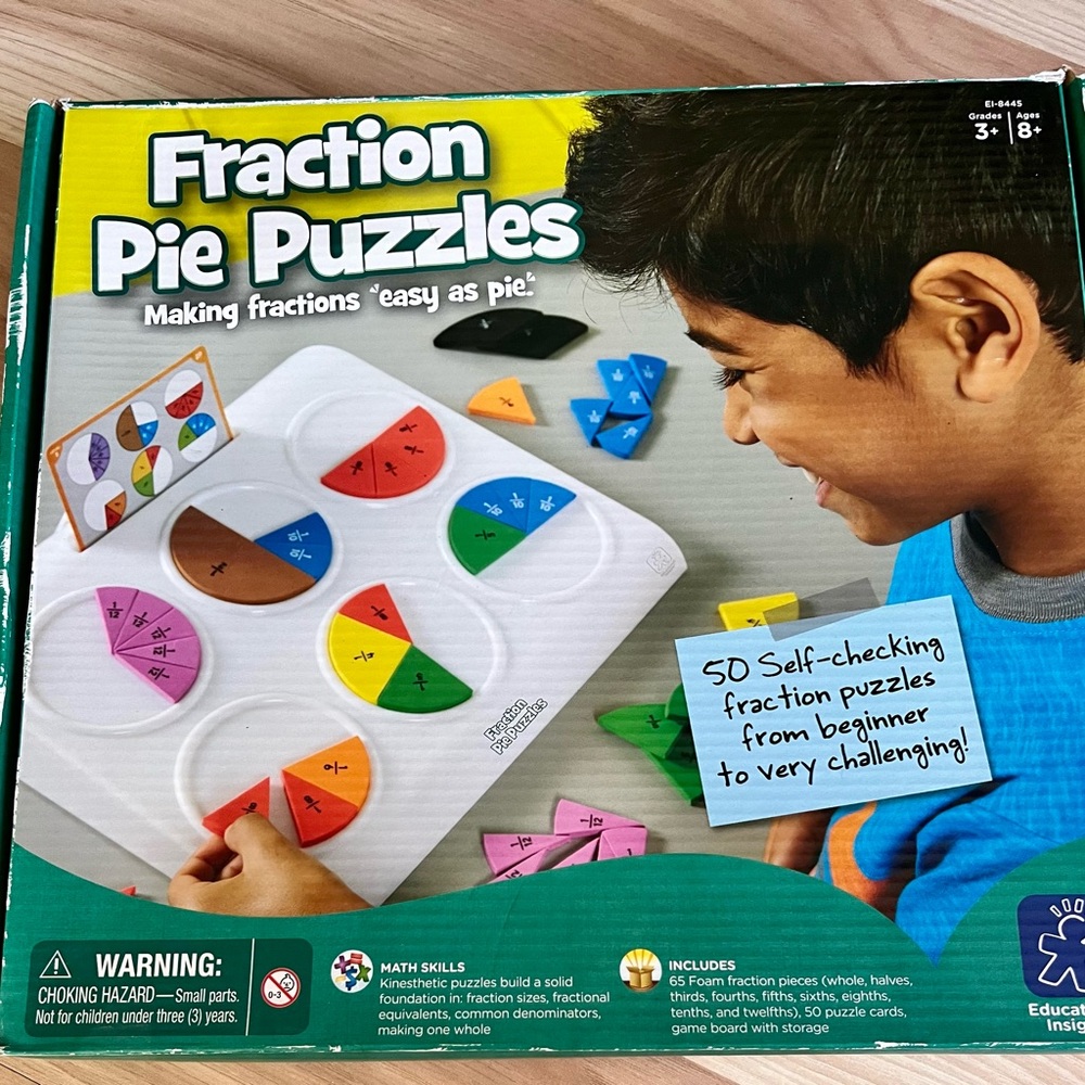 Fractions Pie Puzzle manipulatives and instructions. Brand new. Ages 3-10